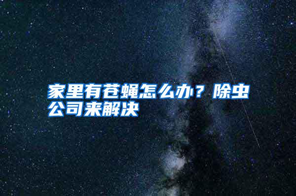 家里有蒼蠅怎么辦?除蟲公司來解決