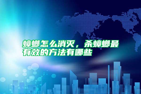 蟑螂怎么消滅,殺蟑螂最有效的方法有哪些