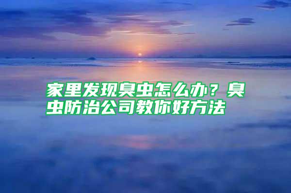家里發(fā)現(xiàn)臭蟲怎么辦?臭蟲防治公司教你好方法