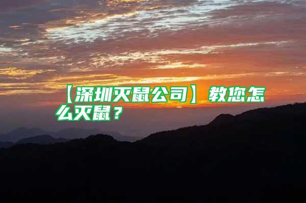 【深圳滅鼠公司】教您怎么滅鼠?