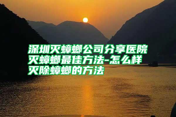 深圳滅蟑螂公司分享醫院滅蟑螂最佳方法-怎么樣滅除蟑螂的方法