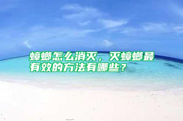 蟑螂怎么消滅,滅蟑螂最有效的方法有哪些?