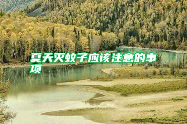 夏天滅蚊子應該注意的事項