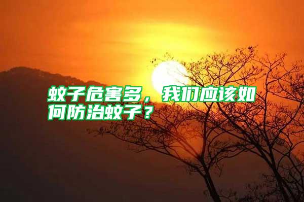 蚊子危害多，我們應該如何防治蚊子？