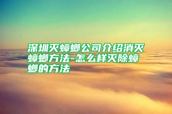 深圳滅蟑螂公司介紹消滅蟑螂方法-怎么樣滅除蟑螂的方法