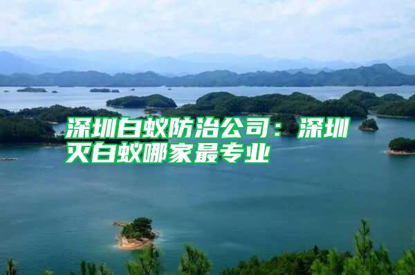 深圳白蟻防治公司：深圳滅白蟻哪家最專業