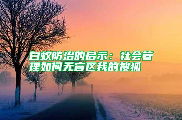 白蟻防治的啟示:社會(huì)管理如何無盲區(qū)我的搜狐