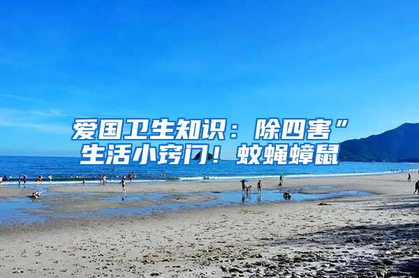 愛國衛生知識：除四害”生活小竅門！蚊蠅蟑鼠