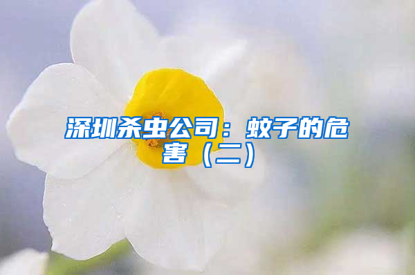 深圳殺蟲公司:蚊子的危害(二)