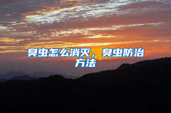 臭蟲怎么消滅，臭蟲防治方法